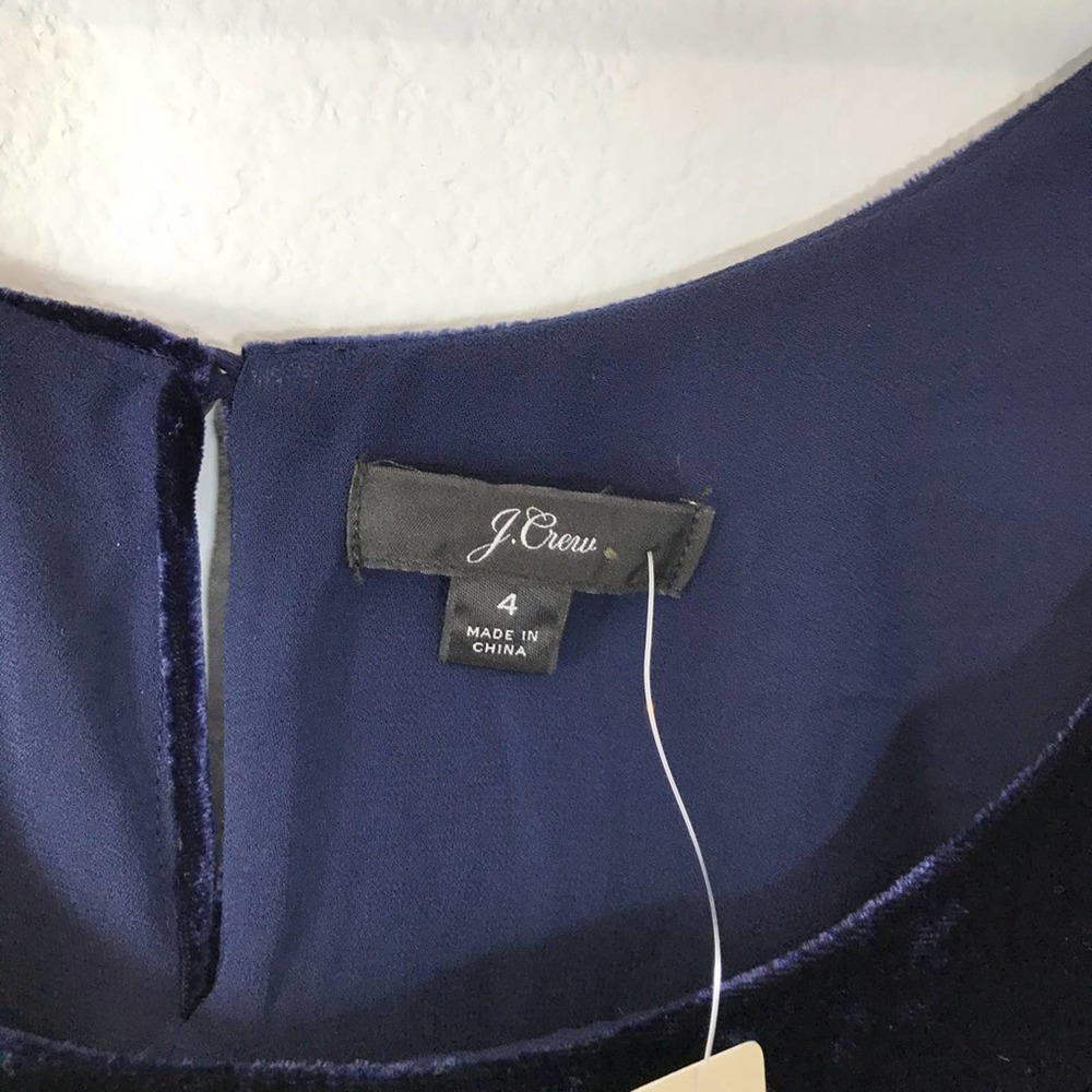 NWT J. Crew Twilight Blue Velvet Tank Top - Picture 3 of 7